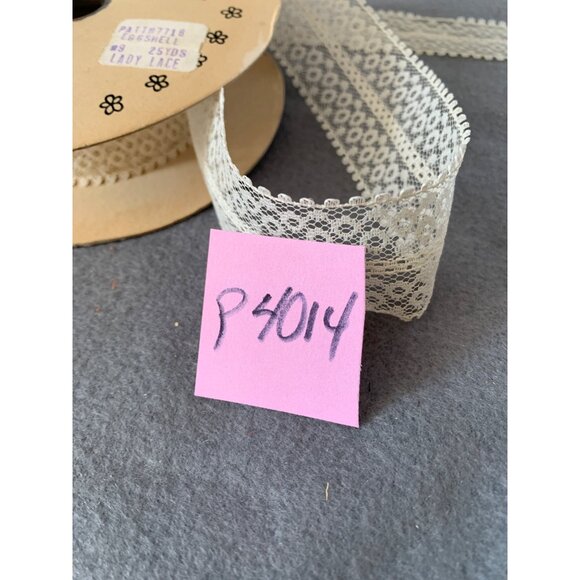 Vintage Lady Lace Ribbon Eggshell 1/2 inch wide 1 Yards W.F.R. Made In USA - Picture 7 of 7